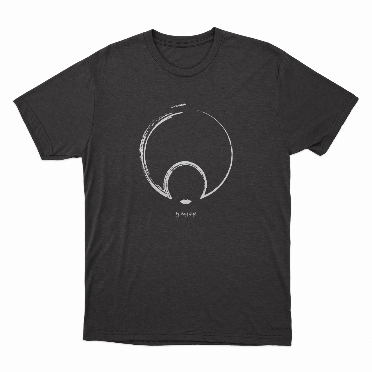 MAcy Gray Line Brush Stroke Logo Printed Tee shirt 